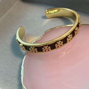 Tory Burch Gold and Black Cuff Bracelet